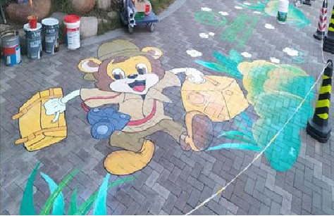  东兴夏季画地面彩绘会遇到的问题