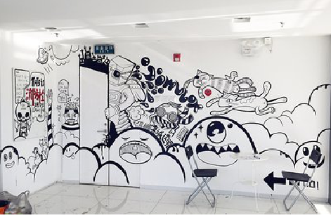  东兴手绘墙并非传统涂鸦。